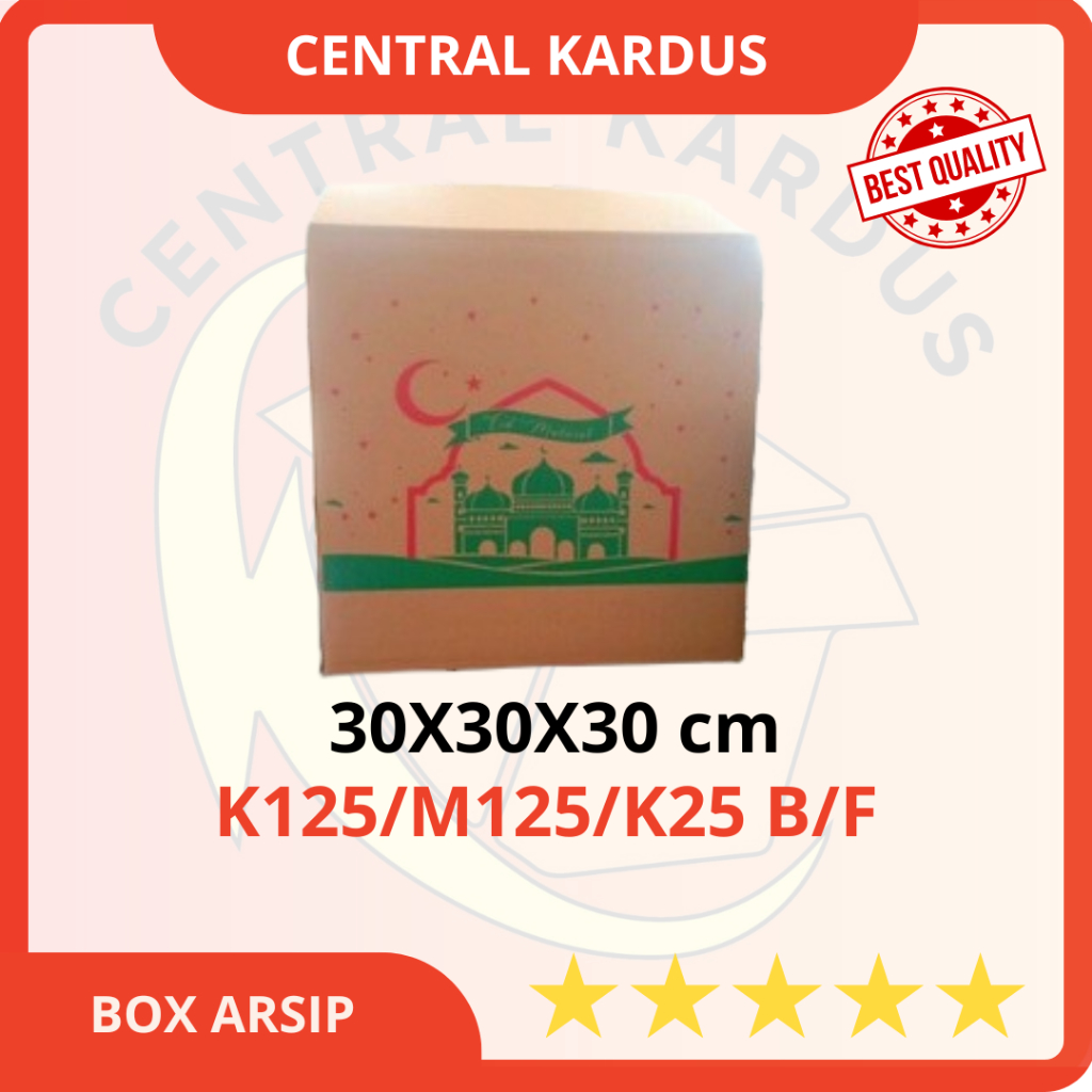 (ISI 5 PCS)NEW kardus sembako parcel lebaran uk.30x30x30cm HIJAU MERAH parcel sembako/parcel hampers