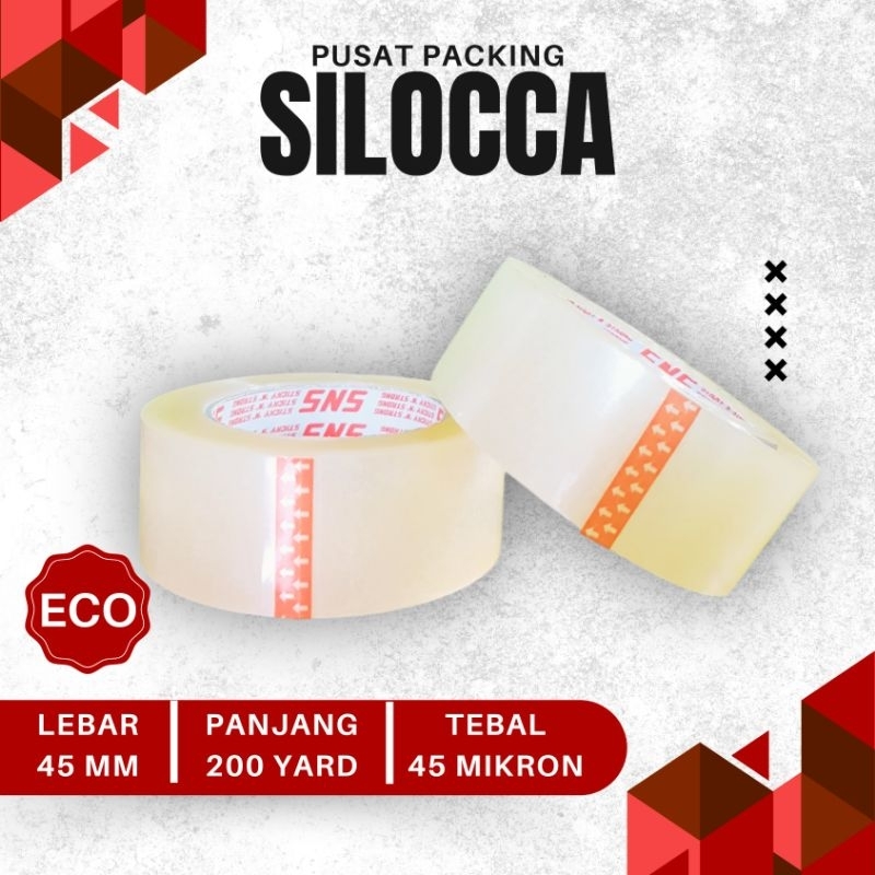 

LAKBAN BENING 200 YARD ECO X 45 MM SNS KUALITAS TERBAIK/SELOTIP/ISOLASI/SOLASI/TAPE