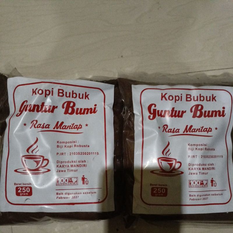 

paket 2 pcs kopi bubul guntur bumi rasa mantap berat 250g