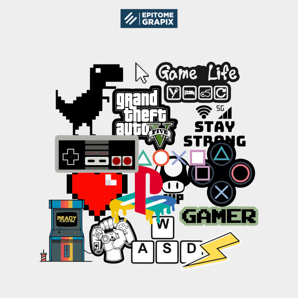 

Stiker Pack Gaming Aesthetic Vinyl Untuk Laptop Helm Tumblr Case Sticker