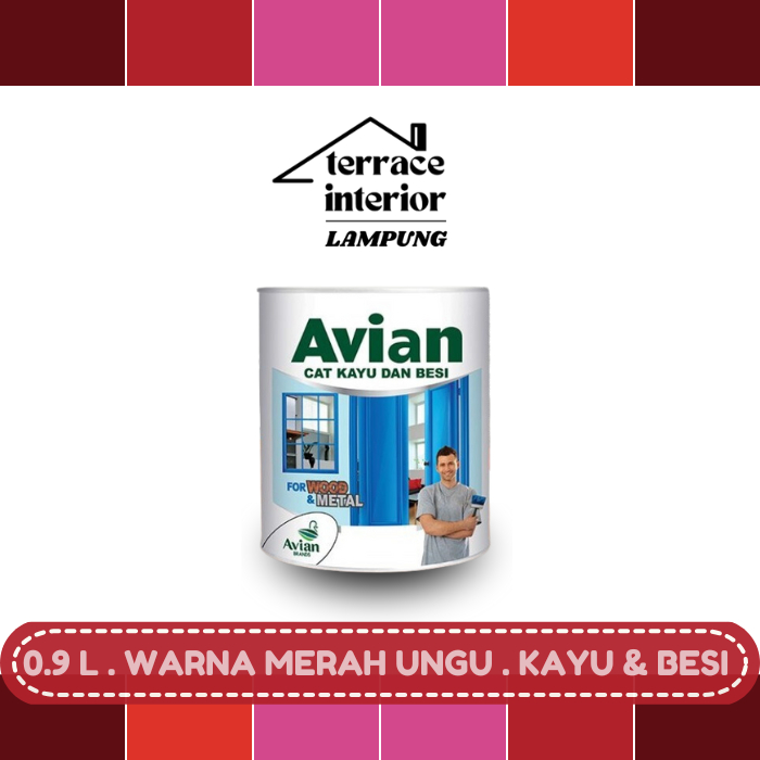 Cat Kayu & Besi Avian Warna Merah Ungu 0.9 L