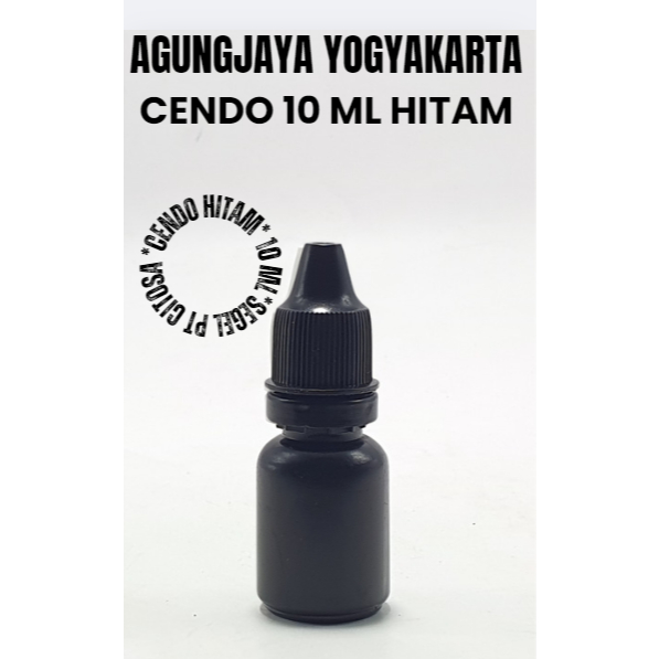 Botol Tetes 10 ml Hitam Segel Sumpel Putih / Tetes Mata10 ml Tutup Warna / Botol Cendo / Botol Drop 