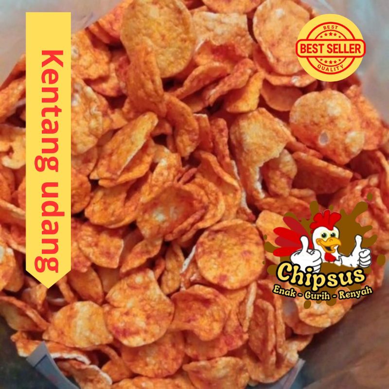 

kentang udang pedas manis 500 GRM kerupuk renyah snack balado camilan krupuk keripik