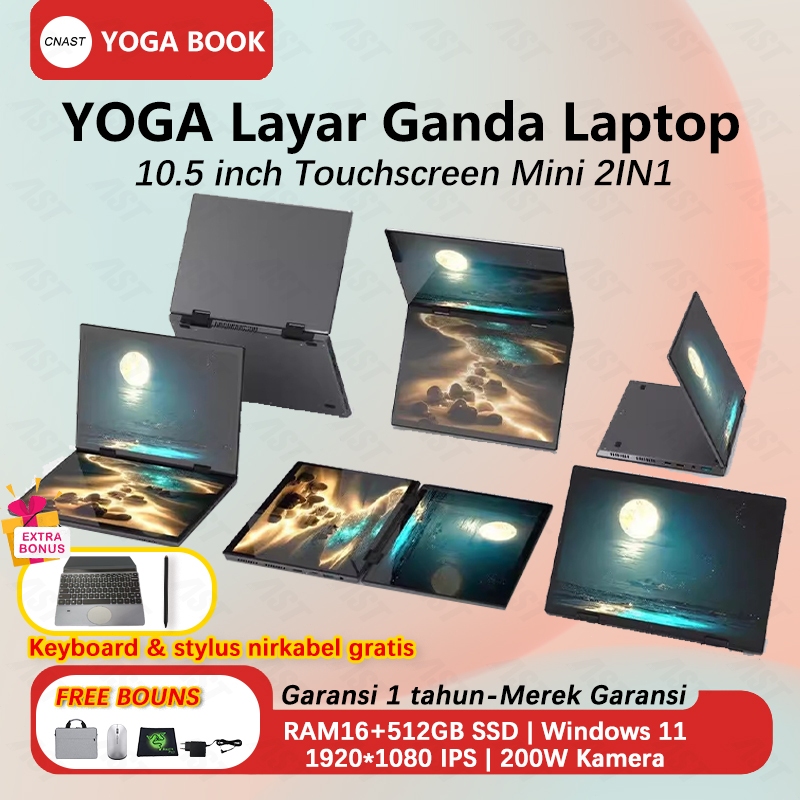 [Baru 10.5Inch]AST YOGA Layar Ganda Laptop 2in1 Touchscreen Mini Ram16+512GB SSD win11+office