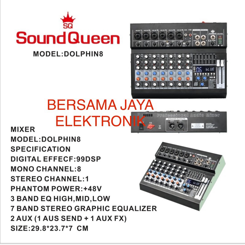 Mixer Soundqueen Dolphin 8 Channel Original