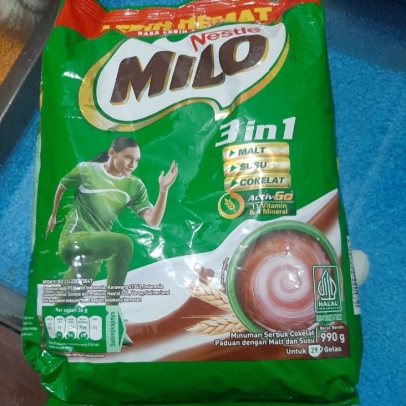 

milo 3 in 1 minuman serbuk coklat 990 gr