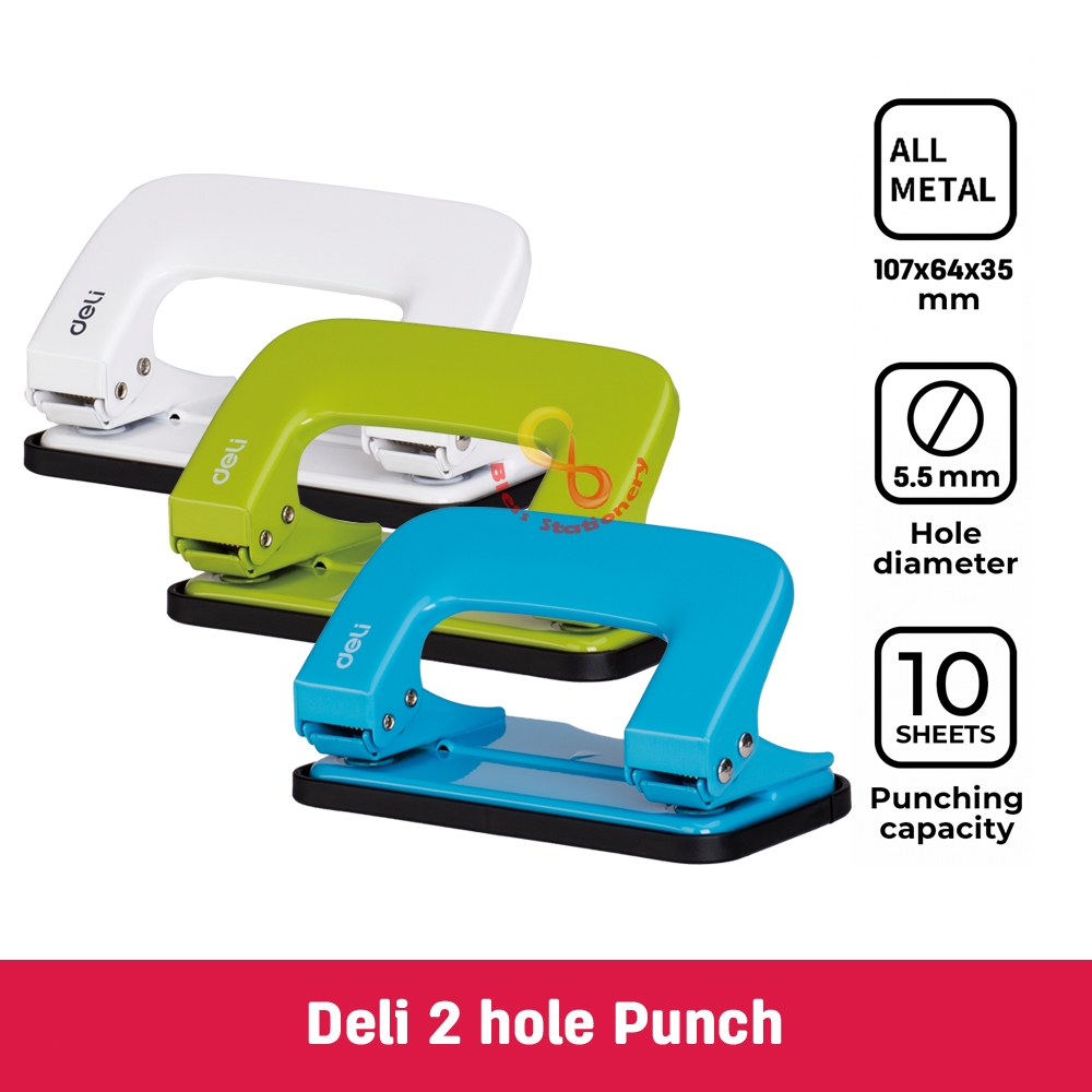 

Deli pembolong kertas 2 lubang two hole punch perforator