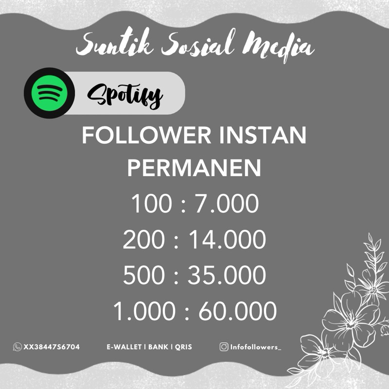 Followers Playlist Play Spotify PERMANEN MURAH BERGARANSI CUMAN DARI 5.000AN AJAAA