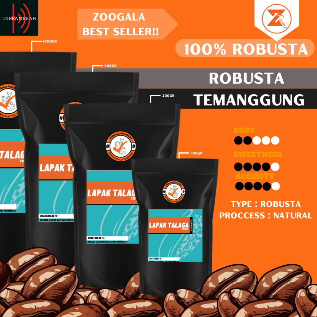 

Zoogala Biji Kopi Roast Beans Robusta Temanggung