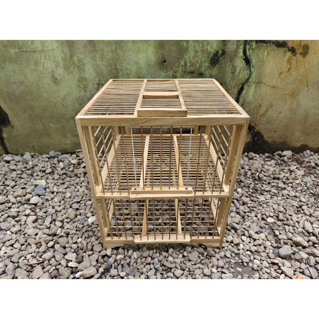 Dongdang Merpati Klasik 2 Pintu ( Jumbo ) Bahan Kayu Jati Asli Jeruji Bambu Termurah