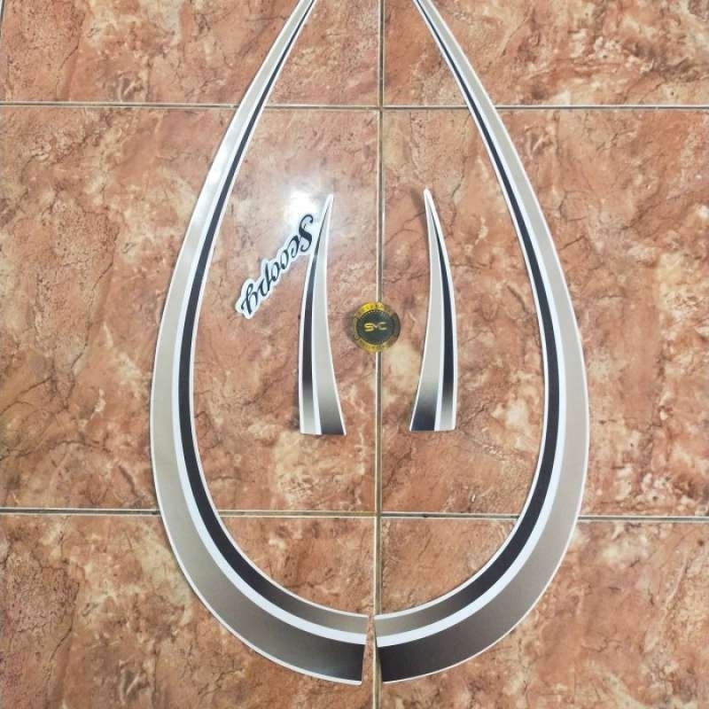Striping stiker body motor honda scoopy 2012 hitam coklat lis body standart scoopy karbu striping ho