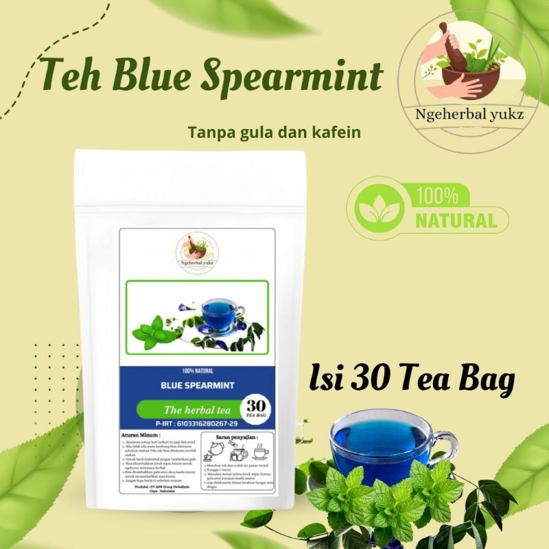 

Teh Blue Spearmint isi 30 tea bags | Minuman Teh Herbal | Ngeherbal Yukz