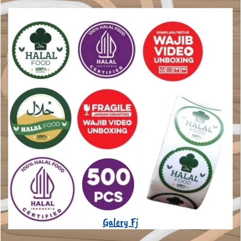 

STICKER LABEL HALAL/STICKER LABEL VIDEO WAJIB UNBOXING [1roll 500pcs] /STCIKER ROll/STICKER BULAT
