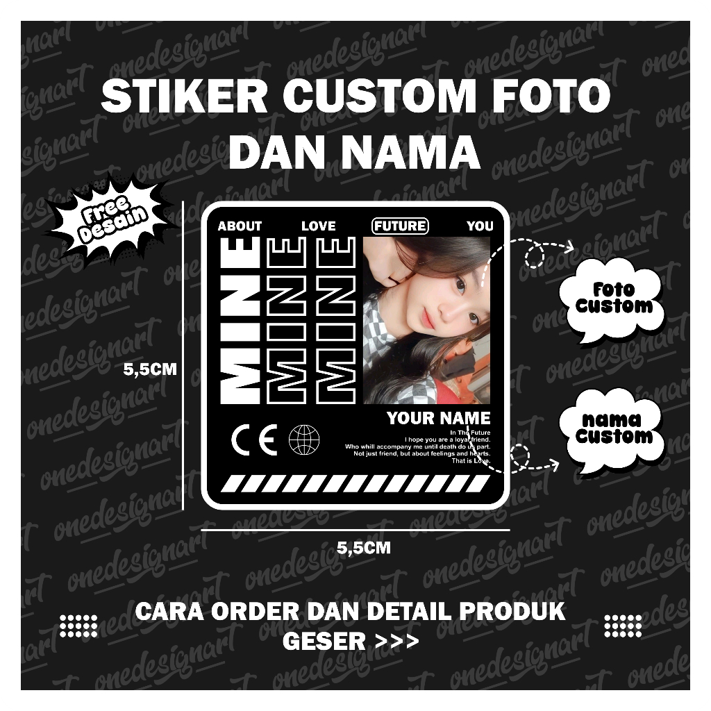 

STIKER CUSTOM FOTO DAN NAMA MINE TAHAN AIR