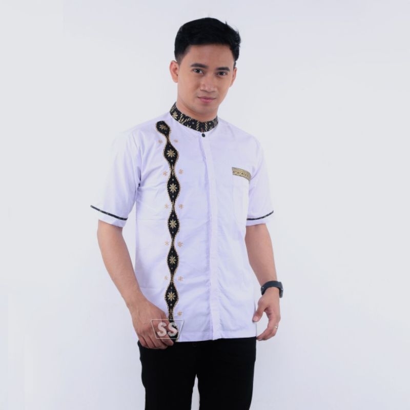 Kemeja batik pria bordir lengan panjang seragam kerja/seragam kerja wanita/ seragam kerja pria/serag
