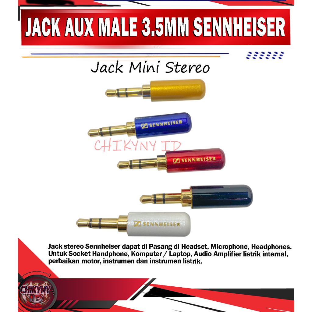JACK AUX MINI STEREO MALE 3.5MM SENNHEISER