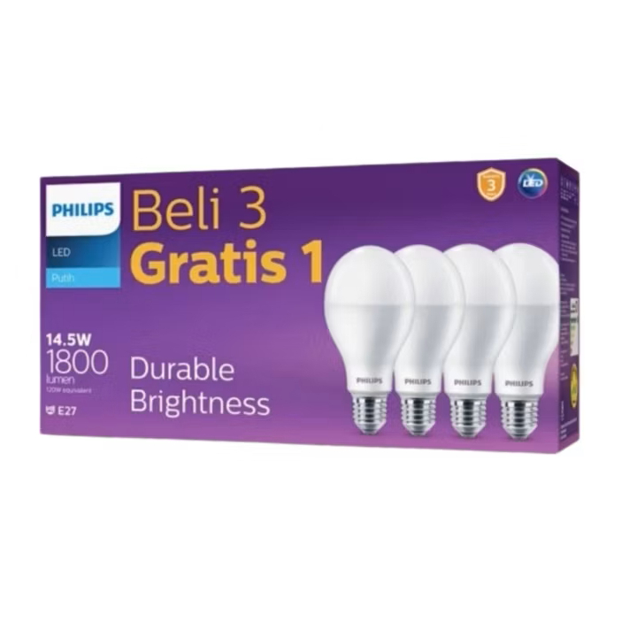 PHILIPS LAMPU BOHLAM LED MYCARE PAKETAN ISI 4 PCS 14.W 14.5 WATT 14.5WATT