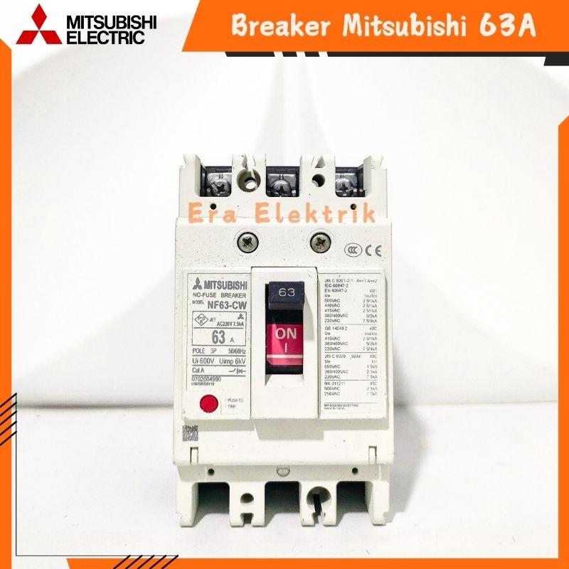 Mccb breaker Mitsubishi NF63-CW 63amper 3phase
