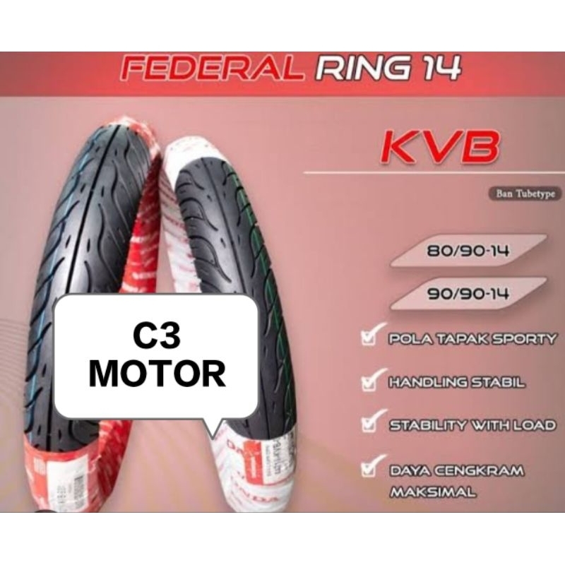 BAN FEDERAL/HONDA 80/90-14 90/90-14 TUBE TYPE(NON TUBBLESS)