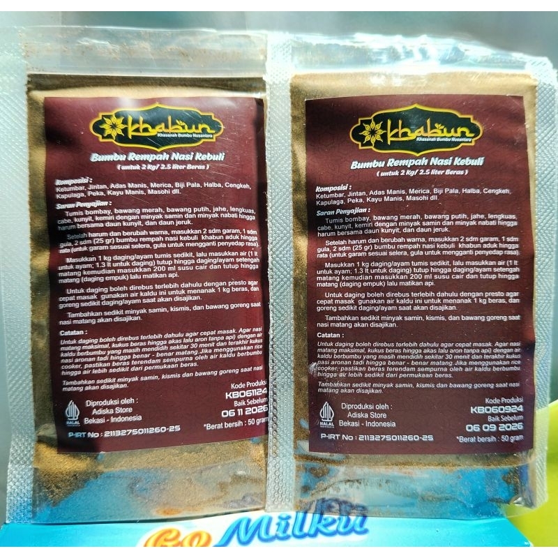

Bumbu nasi kebuli merk khabun 50 gram