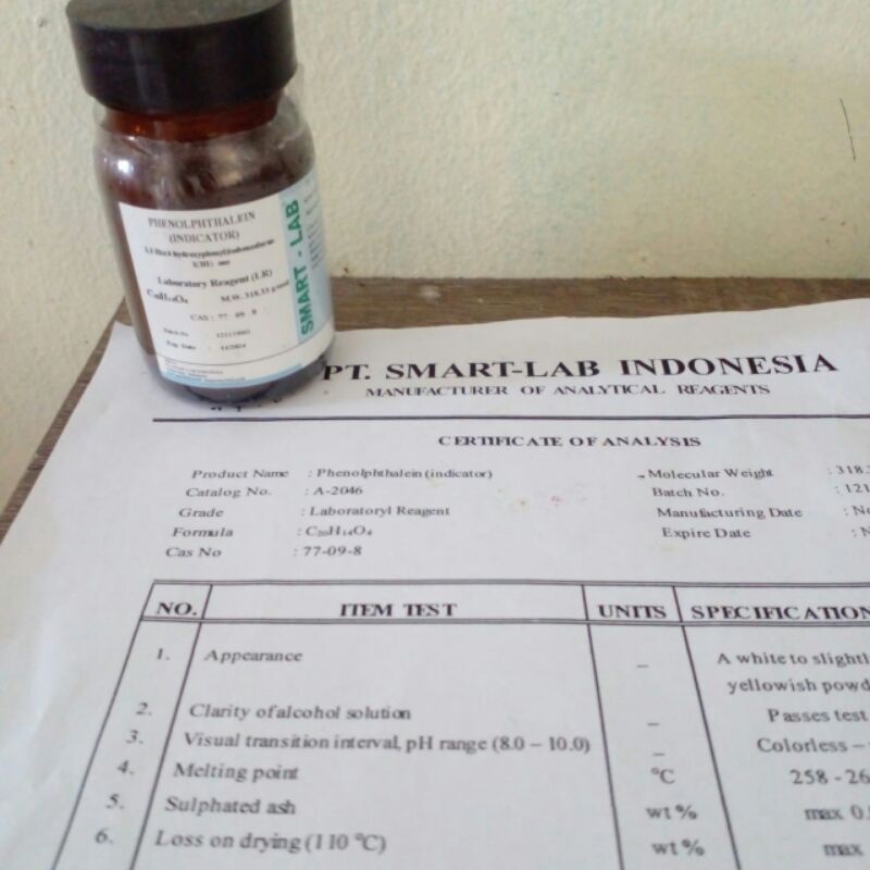 ECER 1 gram Indikator PP serbuk _Phenolftalein Indikator 1 gram