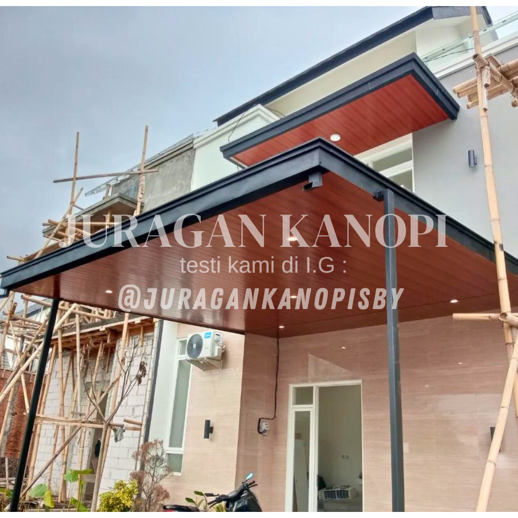 Kanopi plafon pvc atap spandek minimalis terpasang