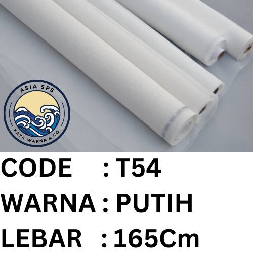 

Kain Screen Sablon T54 Lebar 165cm PUTIH (perMETER)