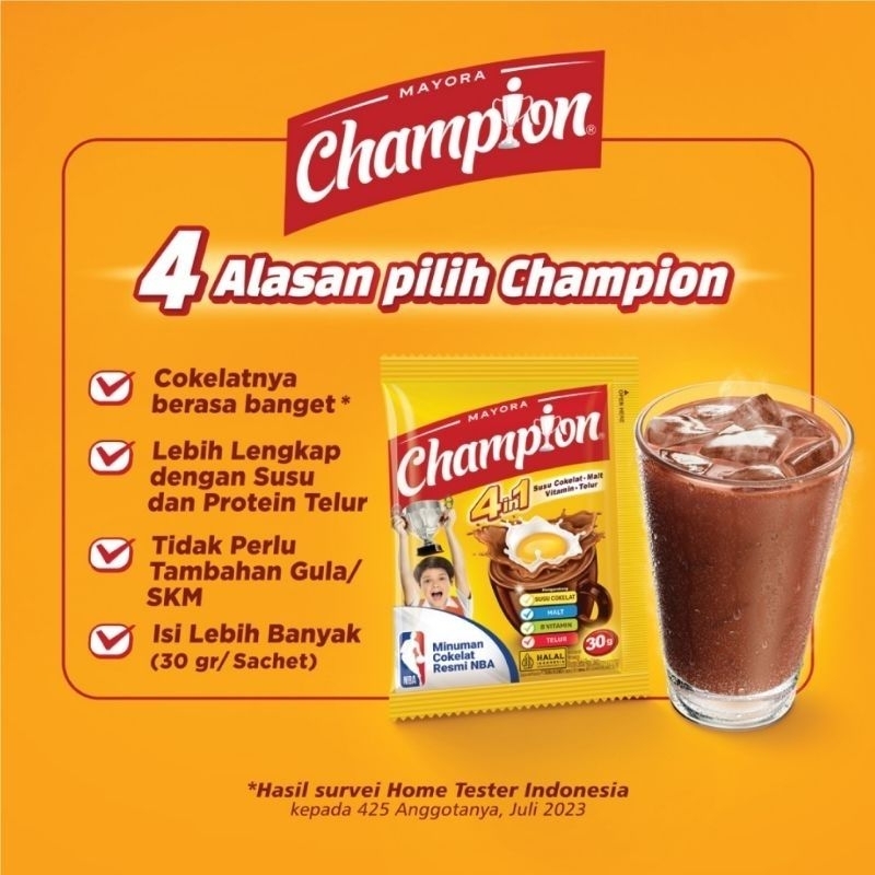 

Susu Cokelat Champion By Mayora 1 Renteng
