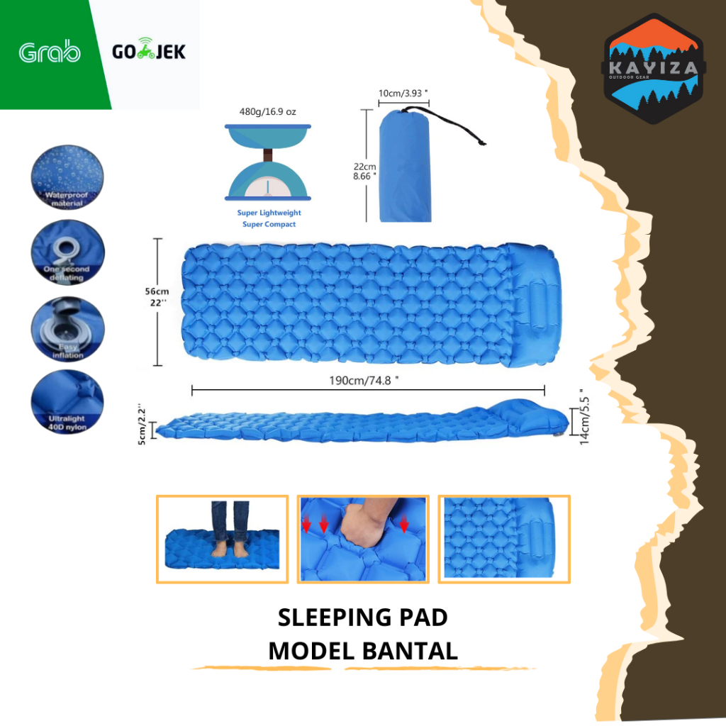 Matras kasur angin camping model bantal - matras angin tiup camping outdoor - matras angin - matras 