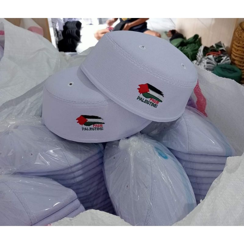 Peci Putih Bendera Palestina