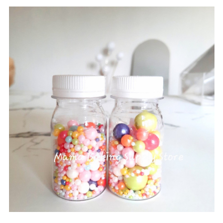 

Edible Sprinkle MIX PEARL MIX COLOR Mutiara CAMPUR Topping Decor -+50g