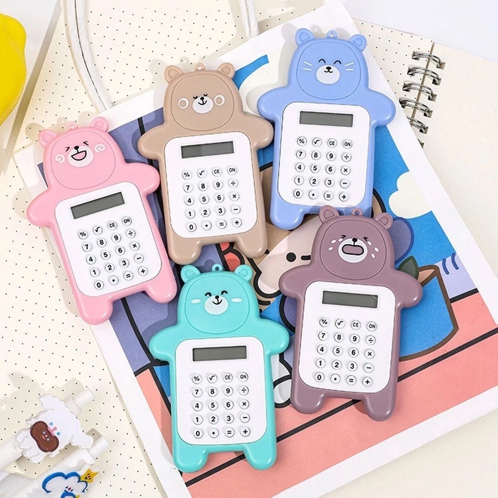 

[ 1 PCS ] Calculator Mini Portable Motif Bear Kalkulator Portable Mini Beruang Kalkulator Unik Kalkulator 8 Digit Mini Portable