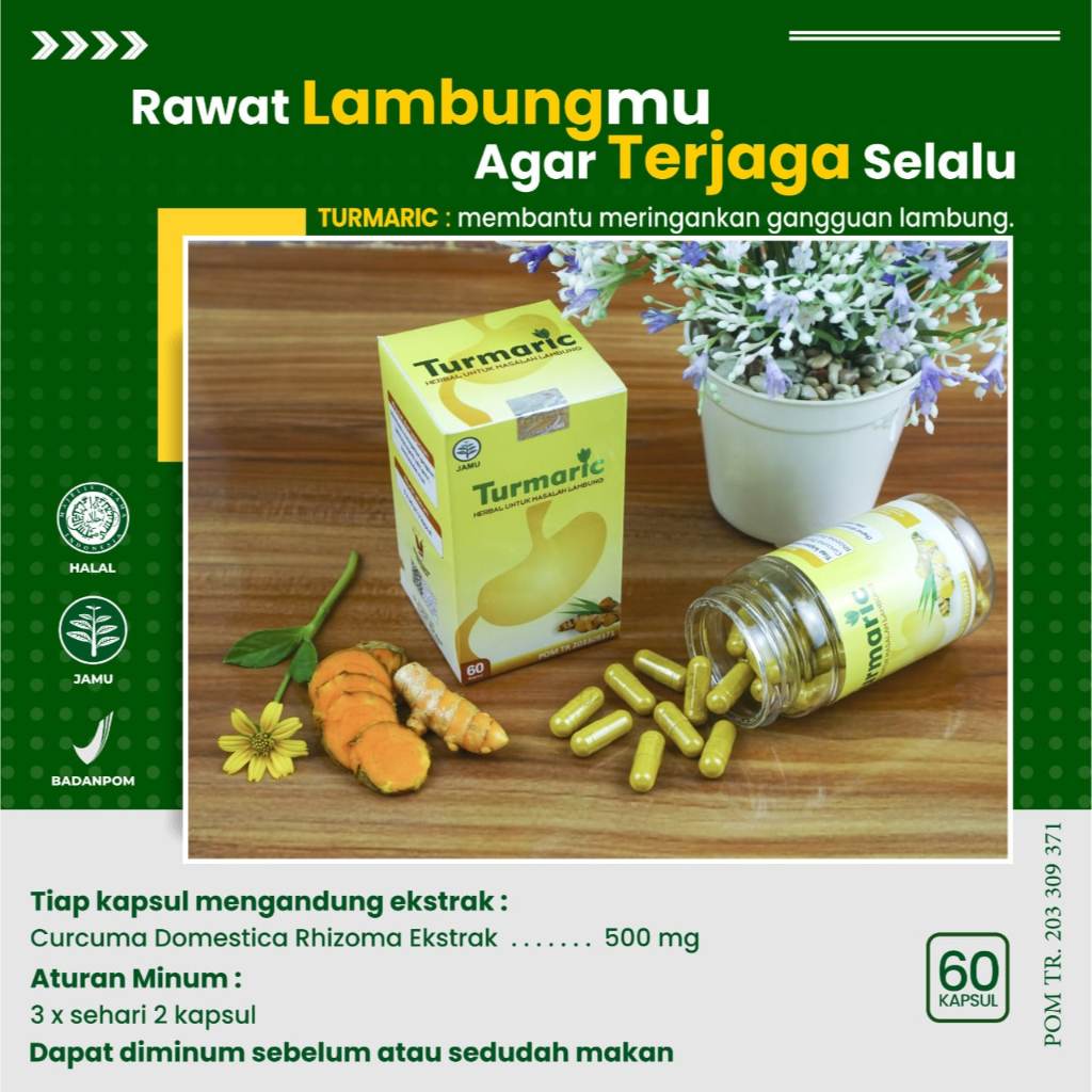 Kapsul Kunyit Organik / Turmeric Curcumin Organic 60kapsul Al Afiat