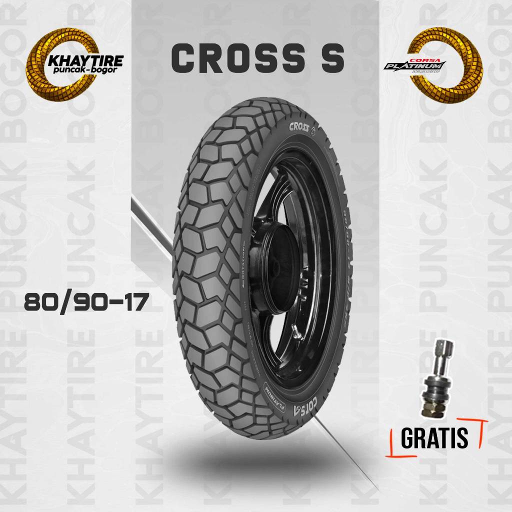 Ban Motor Moped (Motor Bebek) // CORSA CROSS S 80/90 Ring 17 Tubeless - KENDA K488