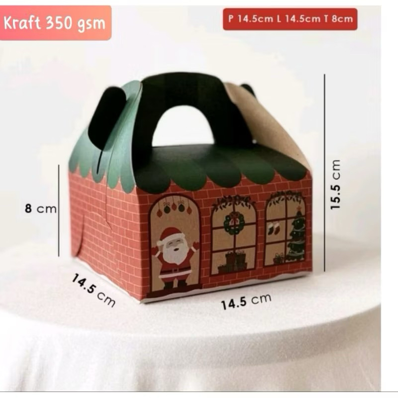

[PRE-ORDER]Kraft Kotak Hadiah Natal 350gsm GABLE BOX NATAL / CHRISTMAS