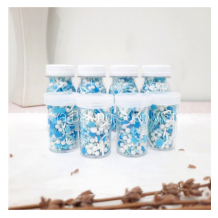 

Edible Sprinkle MIX BLUE Topping Hiasan Dekorasi Kue Cake Decor -+20 g