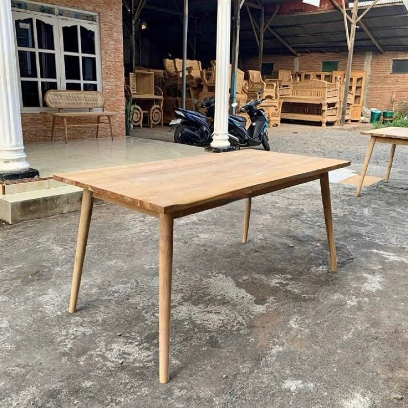 meja makan kayu jati meja makan minimalis meja makan cafe meja kaki bubut