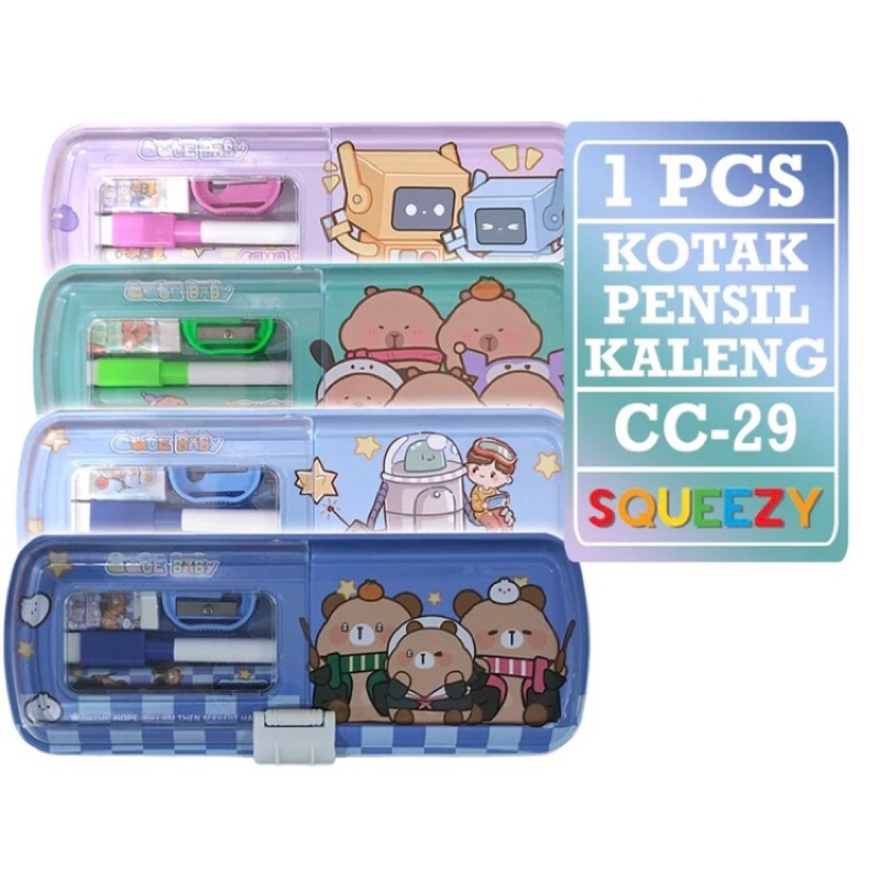

Matris - Kotak Pensil Kaleng Cute + Isi 3 tingkat / Pencil Case / Tempat Pensil CC-29 dan set alat tulis lengkap