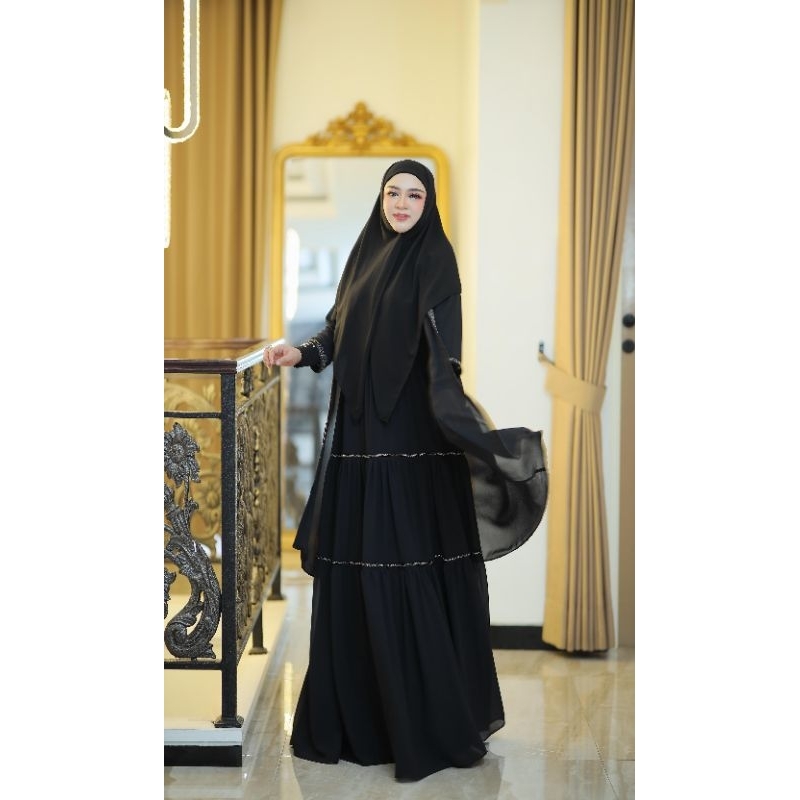 mshee syar'i premium/ kanina series by mshee/baju abaya hitam terbaru