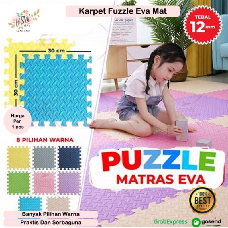 Matras Puzzle 30x30 Lantai Eva Mat Satuan Karpet Alas Bermain Anak Alas Lantai Olah Raga Tebal Lembu