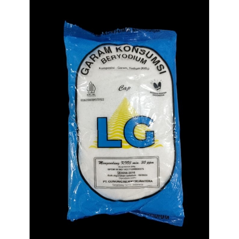 

Garam makan beryodium/garam LG/200gr
