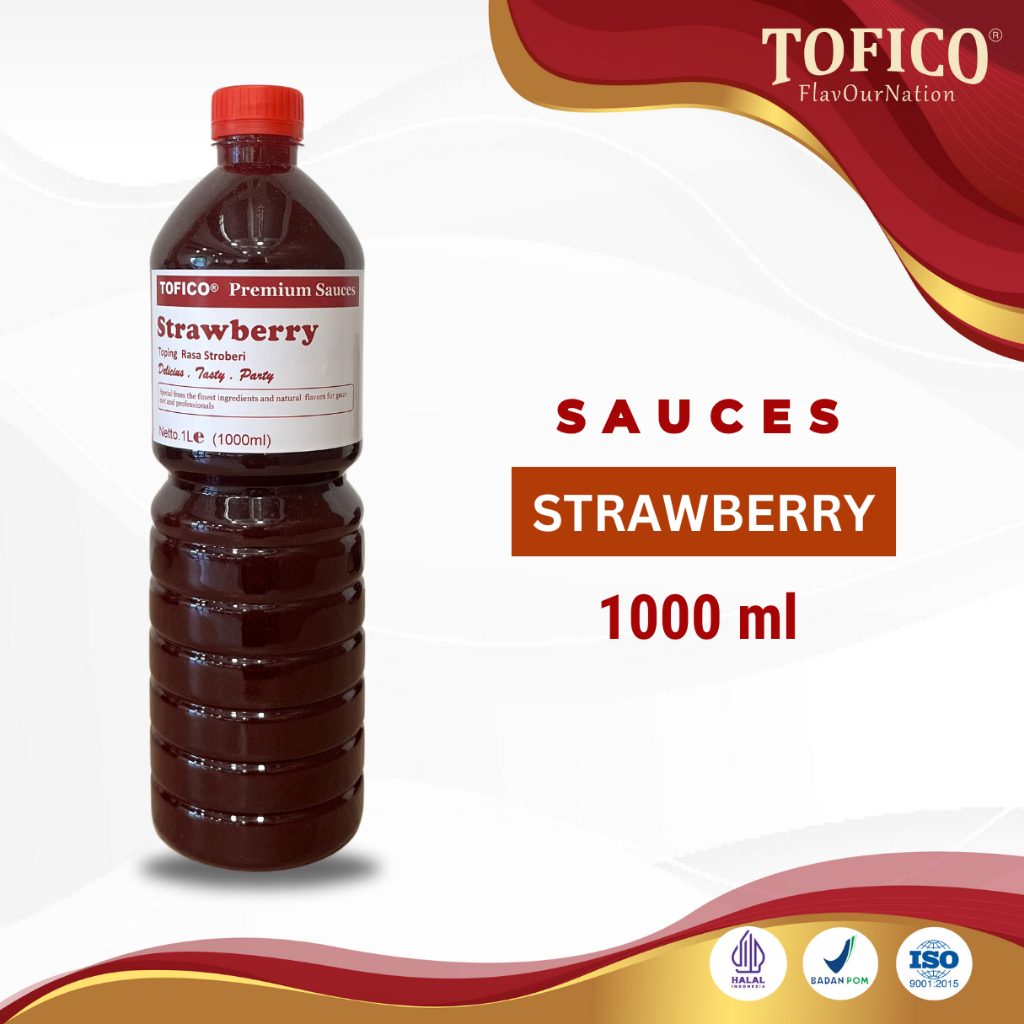 

Strawberry Sauces Tofico / Stroberi Saus Premium 1 Liter / Tofico Syrup Official