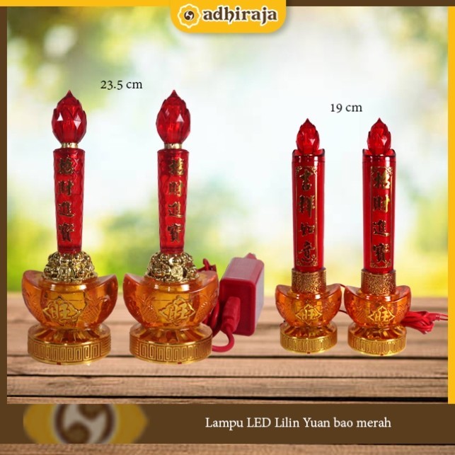Lampu LED Lilin Yuan bao merah all ukuran