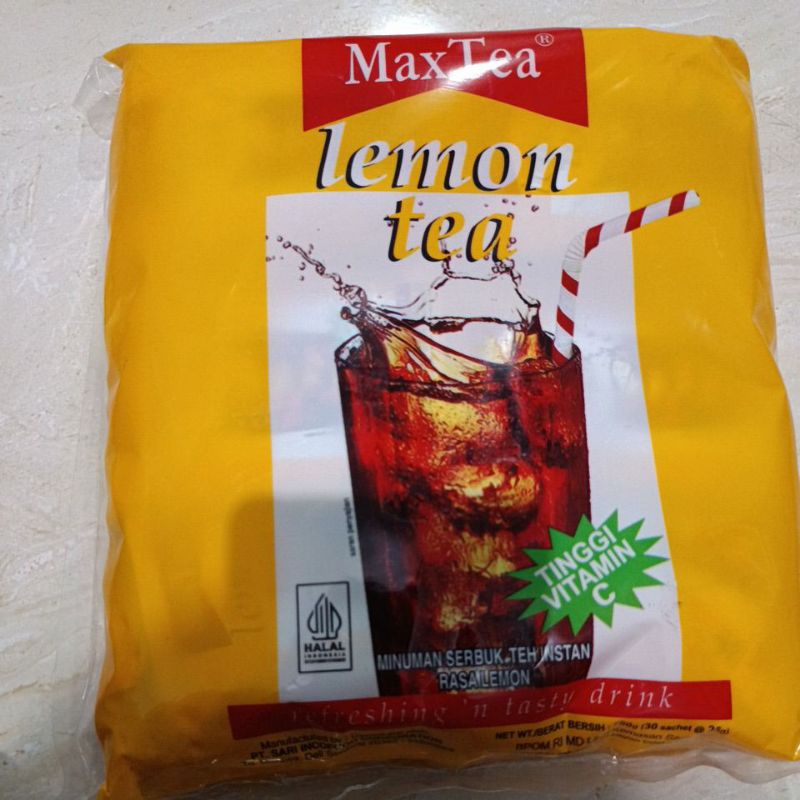 

MaxTea Lemon Tea Minuman Serbuk Teh Rasa Lemon Isi 30