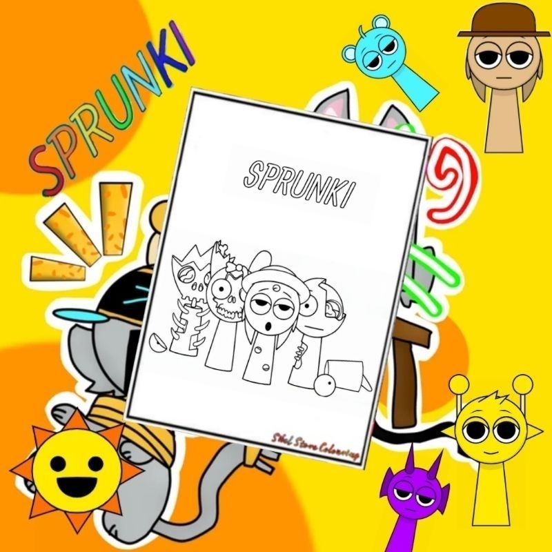

Kertas Mewarnai Gambar Anak Tema Sprunki V3 / Kertas Gambar (11 Lembar) / Kertas Tebal 160 Gsm