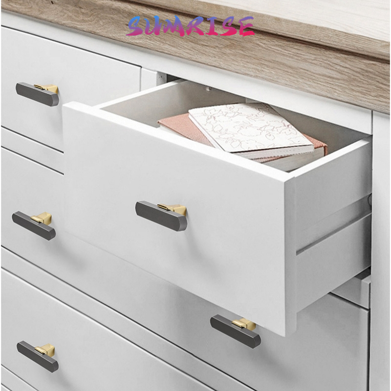 Handle Pintu Lemari Tarikan Laci Gagang Pintu Minimalis Mewah Grey Emas Kompenen Furniture Lemari Pa