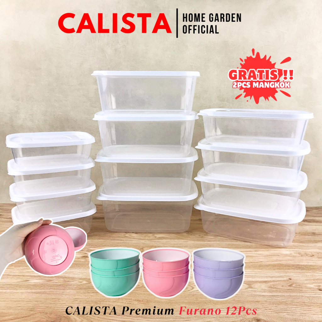 [ CALISTA ] TOPLES PLASTIK CALISTA FURANO SET ISI 14PCS FOOD CONTAINER TEMPAT PENYIMPANAN MAKANAN