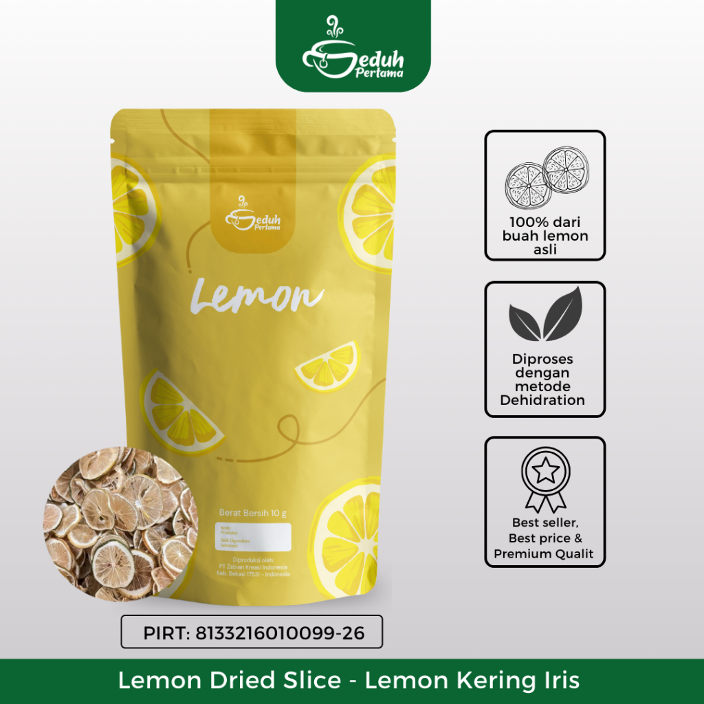 

Seduh Pertama Lemon Dried Slice / Lemon Kering Iris Dehidration Process Kaya Kandungan Vitamin & Mineral