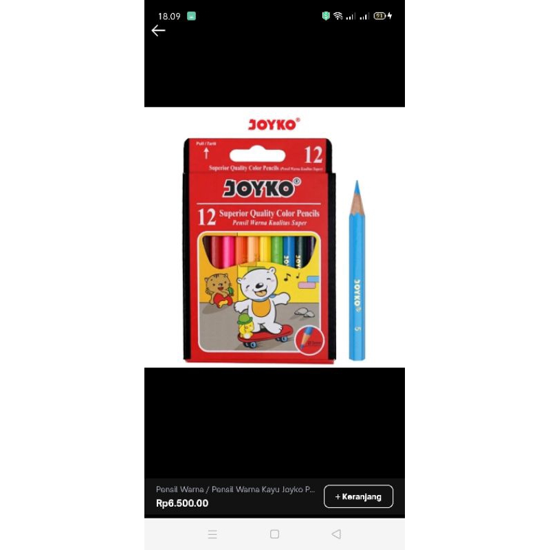 

Joyko Super Quality Color Pensil 12 Penai Warna Kayu