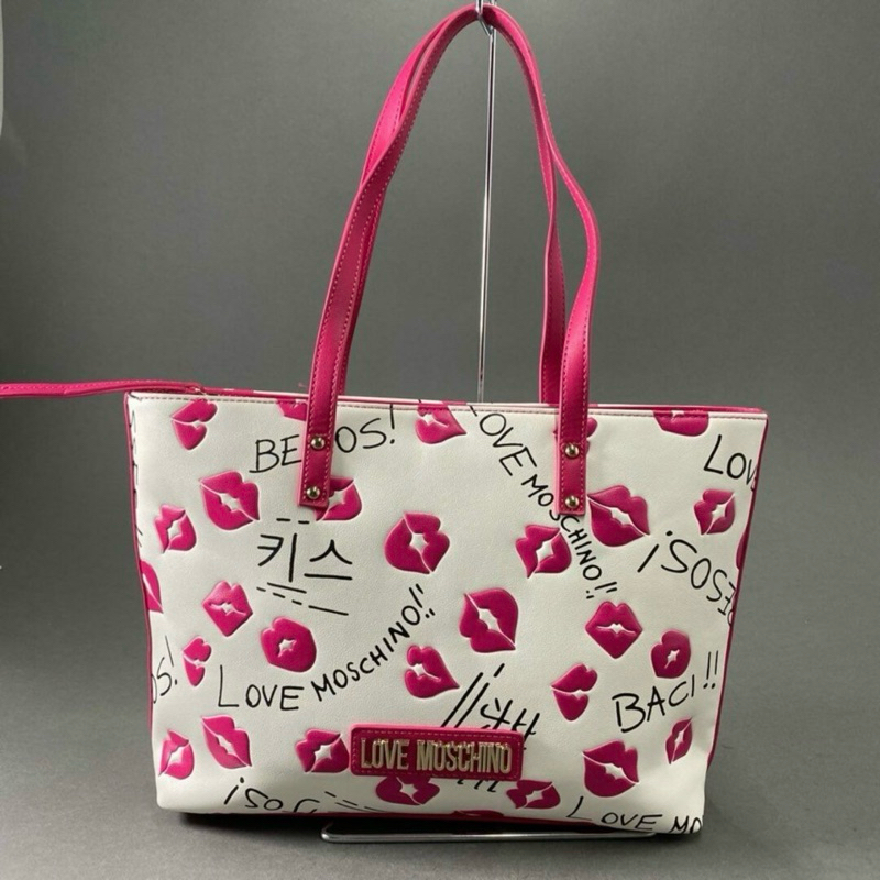 moschino tote bag pink authentic